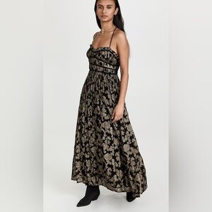 Free People Black and Gold Maxi Dress